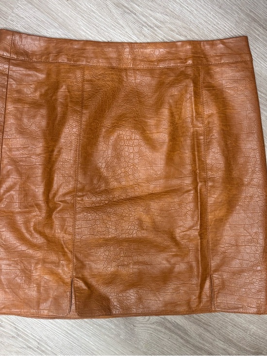Love Riche Dresses & Skirts - Love Riche Cognac Faux-Leather Mini Skirt